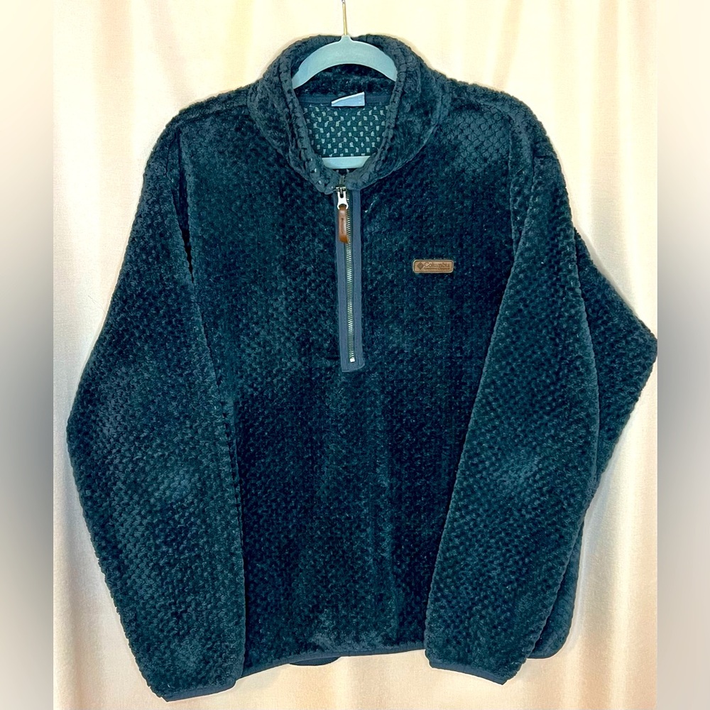 Columbia Women's Fire Side Quarter Zip Sherpa Fleece Shark 2X